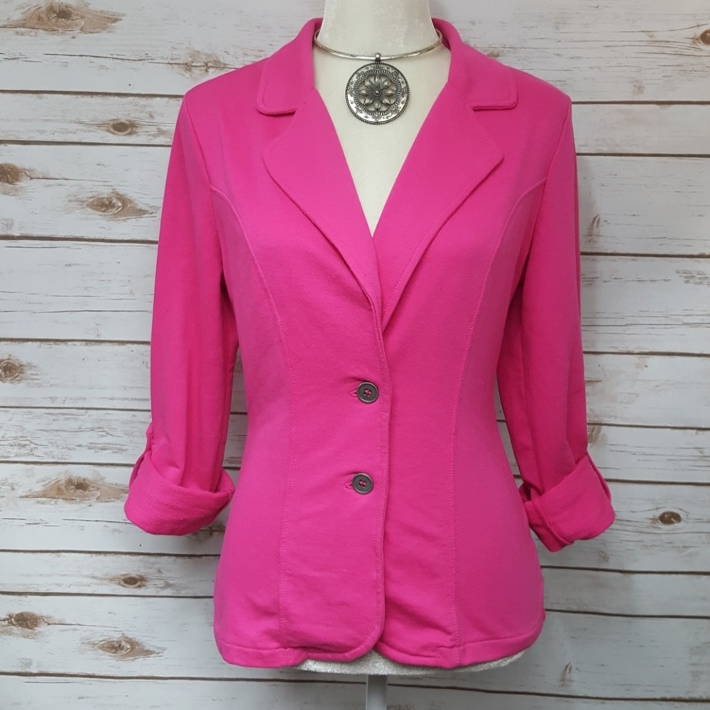 Maurice's pink cotton blend blazer size Medium